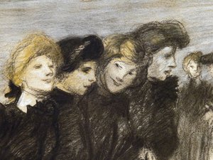 Výstup z midinet (detail) (před rokem 1907). Theophile Alexandre Steinlen (1859-1923). Uhl a pastel na papíře. Musee des Beaux-Arts de la Ville de Paris, PeuPalais. od Théophile Alexandre Steinlen