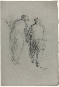 Dva pracující muži, pohled zezadu od Théophile Alexandre Steinlen
