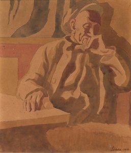 Myslitel, 1921 (wc na papíře)