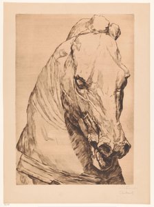 Hlava jednorožce ze starožitné sochy od Thiebautz (signed by artist)