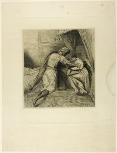 On Smothers Her, talíř třináct od Othella od Théodore Chassériau