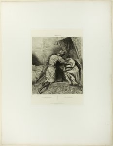 On Smothers Her, talíř třináct od Othella od Théodore Chassériau