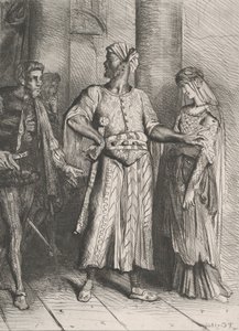 Upřímný Iago, svou Desdemonu ti musím nechat: deska 4 od Othella..., leptaná 1844, přetištěná 1900. od Théodore Chassériau