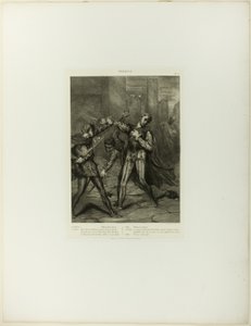 Villain, Thou Diest, talíř deset od Othella od Théodore Chassériau