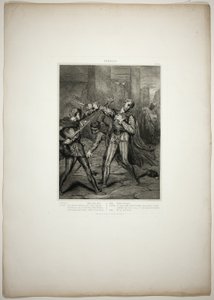 Villain, Thou Diest, deska deset z Othella od Théodore Chassériau