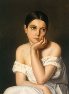 Mladá dívka (Melancholie), asi 1833-35 (olej na kartonu) od Théodore Chassériau