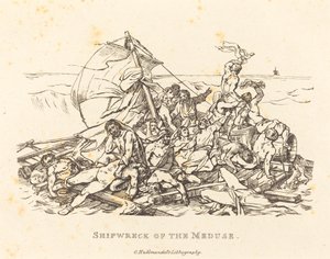 Ztroskotání Meduse od Théodore Gericault and Nicolas Toussaint Charlet