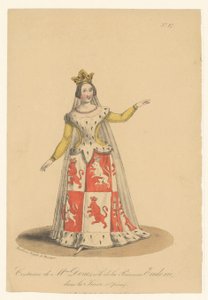 Julie Dorus-Gras v roli van prinese Eudoxie v opeře La Juive Kostým paní Dorus, role princezny Eudoxie, v La Juive (Opéra) (název na objektu) Herci, herečky v operezangers in hun rol (název seriálu) od Théodore Lejeune