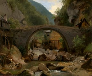 Horský potok v Auvergne od Pierre Etienne Theodore Rousseau