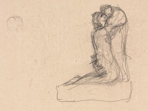 Náčrt dvou objímajících postav. od Auguste Theodule Ribot