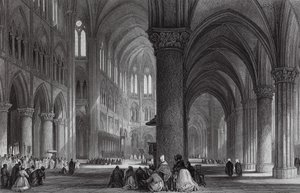 Katedrála Notre Dame, Paříž (rytina) od Thomas (after) Allom