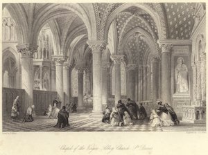 Kaple of the Virgin Abbey Church, St Denis (rytina) od Thomas (after) Allom