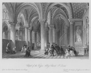 Kaple Panny Marie, Abbey Church, St Denis (rytina) od Thomas (after) Allom