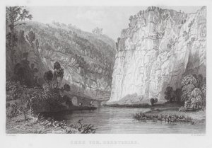 Chee Tor, Derbyshire (rytina) od Thomas (after) Allom