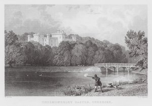 Hrad Cholmondeley, Cheshire (rytina) od Thomas (after) Allom