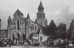 Kostel Notre Dame, Poitiers (rytina) od Thomas (after) Allom