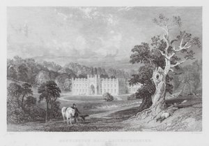 Donnington Hall, Leicestershire (rytina) od Thomas (after) Allom