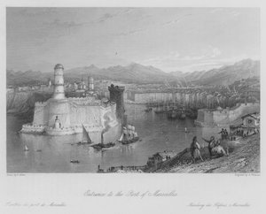 Vjezd do marseillského přístavu (rytina) od Thomas (after) Allom