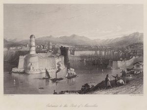 Vjezd do přístavu Marseilles (rytina) od Thomas (after) Allom