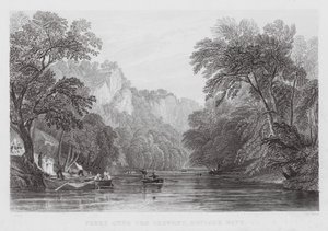Trajekt přes Derwent, Matlock Bath (rytina) od Thomas (after) Allom
