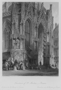 Fontána St Maclou, Rouen (rytina) od Thomas (after) Allom
