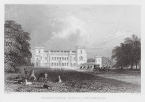 Hrad Grimsthorpe, Lincolnshire (rytina) od Thomas (after) Allom