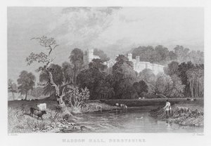 Haddon Hall, Derbyshire (rytina) od Thomas (after) Allom