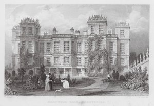 Hardwick Hall, Derbyshire (rytina) od Thomas (after) Allom