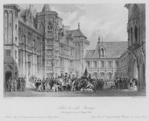 Hotel-de-ville, Bourges, dříve dům Jacques Coeur (rytina) od Thomas (after) Allom