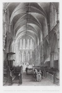 Interiér katedrály Southwell, Nottinghamshire (rytina) od Thomas (after) Allom