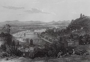 Lyon, od La Croix Rousse (rytina) od Thomas (after) Allom