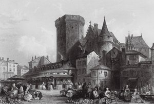 Tržiště, Angouleme (rytina) od Thomas (after) Allom