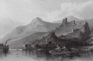 Rochemaure na Rhôně (rytina) od Thomas (after) Allom