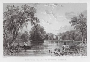 Rufford Hall, Nottinghamshire (rytina) od Thomas (after) Allom