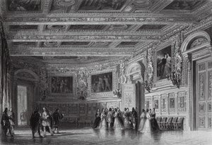 Salon Ludvíka XIII., Fontainebleau (rytina) od Thomas (after) Allom