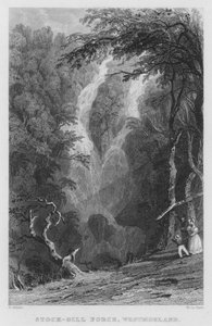 Stock-Gill Force, Westmorland (rytina) od Thomas (after) Allom