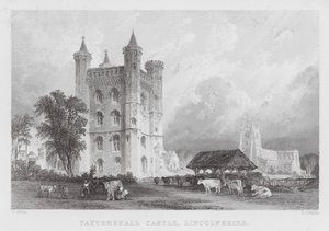 Tattershall Castle, Lincolnshire (rytina) od Thomas (after) Allom