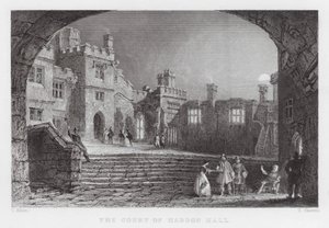 The Court of Haddon Hall (rytina) od Thomas (after) Allom