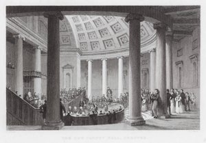 The New County Hall, Chester (rytina) od Thomas (after) Allom