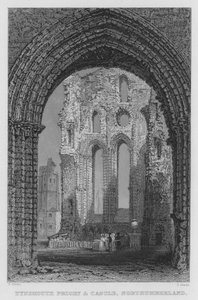 Tynemouth Priory and Castle, Northumberland (rytina) od Thomas (after) Allom