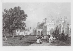 Západní fronta Eaton Hall (rytina) od Thomas (after) Allom
