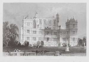 Wollaton Hall, Nottinghamshire (rytina) od Thomas (after) Allom