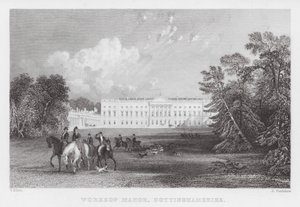 Worksop Manor, Nottinghamshire (rytina) od Thomas (after) Allom