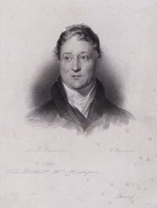 William Huskisson, anglický politik a finančník, zabit při železniční nehodě, když ho přejela průkopnická parní lokomotiva Roberta Stephensona Rocket (rytina)
