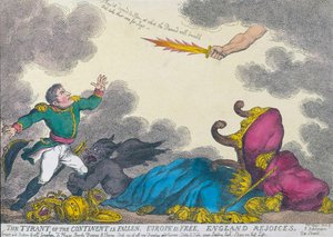 Kreslený film oslavující Napoleonovu abdikaci v roce 1814