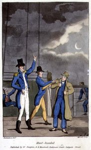 Stožárová deska z „Dobrodružství Johnnyho Newcome in the Navy“ od Johna Mitforda (1782-1831), vyryla W. Reada