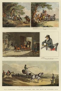 Staromódní sportovní obrázky a cesta v minulých dobách (barevné lito) od Thomas (after) Rowlandson