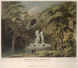 Upper Fall at Ridal, Cumberland, ryl F. Jukes od Thomas (after) Walmsley