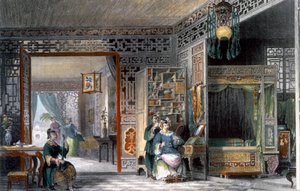 Budoár a ložnice dámy z hodnosti, Čína, 1843