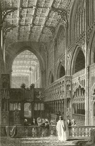 Interiér Collegiate Church, Manchester od Thomas Allom